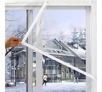 120x155cm Window Insulation Kit for Winter-Windproof Cold Protection,Indoor Window Plastic Film for Winterizing,Winter Thermal Cold Protection Noise Warm Windproof Draperies White