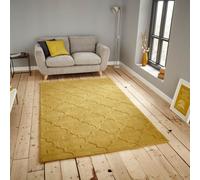(120X170cm) Hong Kong Rugs HK8583 in Yellow Geometric Soft Acrylic Mats
