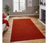 (120x170cm) Modern Kasbah KB2025 Geometric Wool Rugs in Terracotta Orange Soft Hand Made Mats