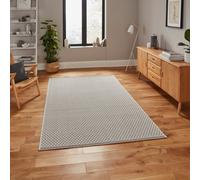 (120x170cm) Stitch 9682 Indoor Outdoor Rug in Beige Black Durable Weatherproof Mats