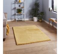 (120x170cm) Teddy Shaggy Rugs in Yellow Soft Plain Polyester Mats