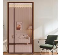 120x200 cm Magnetic Mosquito Net for Doors No Drill Easy Inll Side Opening Brown Stripes Effective Bug Protect for Balconies and Entrances