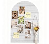 120x60CM Large Arched Felt Bulletin Board, 8 Customizable Adhesive Tiles with Pins are Perfect to Display Your Photos, Cork Board Alternative for Office & Wall Decor