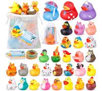 121 Pcs Cruise Ducks Tags Kits including 30 Pcs Cruising Ducks with 30 Pcs Cruise Duck Tags and 30 Pcs Rubber Bands Assorted Rubber Ducks 30 Gift Bags and 1 Large Storage Bag for Cruise Ship Ducks