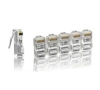 121AV 5 x RJ45 Cat5e Cat6 Ethernet Network LAN Cable Crimp End Plug Gold Connectors