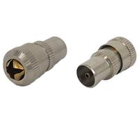 121AV Female TV Aerial Coaxial Cable Connectors Adaptor Nickel-Plated Brass with Solder Free Clamping Screw