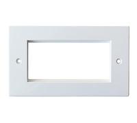 121AV Quad 4x Gang Euro Modular Wall Face Plate Frame - Cable Tidy Custom 25x50mm