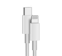 121AV Type C USB to Phone Cable Nylon Type C 18W PD Fast Charger Data Lead Compatible with iPhone (1M, White)