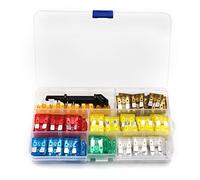121pcs Auto Fuse Blade 5A/7.5A/10A/15A/ 20A/25A/30A Small Size Low Profile Blade Type Auto Car Fuses 7Sizes Kit with Box Protected circuits
