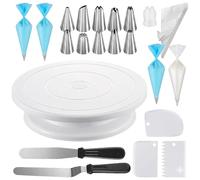121pcs Cake Decorating Kit, Cake Decorating Supplies with Cake Turntable for Decorating,Pastry Piping Bag,Russian Piping Tips Baking Tools, Cake Baking Supplies for Beginners