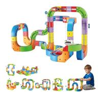 121Pcs Electric Train Set, Track Fusion Toy, Magic Rail Cube Train Set, 3D Embedded Layouts Gravity-Defying Flexible Race Cube Track Fusion Building Toy for Kids,Christmas Birthday Gifts for Kids
