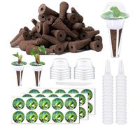 121pcs Seed Pods Kit for AeroGarden, Seed Starter Sponges, Hydroponics System Indoor for All Brands, Grow Anything Kit with 30 Grow Sponges, 30 Pod Labels, 30 Grow Baskets, 30 Grow Domes, 1 Tweezer