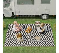 121x182cm Reversible Outdoor Rug Portable Plastic Straw RV Outsunny