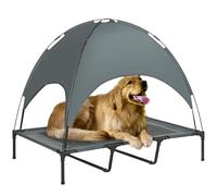 122 cm Elevated Pet Bed Dog Cot Tent with Canopy Instant Shelter Outdoor Grey