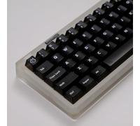 122 Keys Matte Transparent Keycaps Cherry Profile Black Keycaps Set Fit for 60% 65% 75% Mechanical Keyboard Cherry Mx Switches (Black)