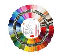 122 Pcs Embroidery Thread Kit, Cross Stitch Threads with 100 Rainbow Colored Embroidery Floss, Crafts Sewing Thread, Friendship Bracelets, with Needle Threads, Remover, Embroidery Needles and Scissors