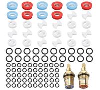 122 Pcs Tap Washers Assorted UK, Tap Washer for Mixer Taps, Tap Washers for Kitchen Sink, Universal and Valve Cores Set, Leak-proof Taps Repair Kit for Shower & Bathroom