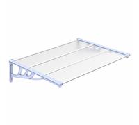 (122 x 90 cm) vidaXL Door Canopy Porch Canopy Awning Grey and Transparent Polycarbonate