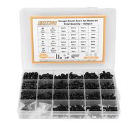 1220 Pcs Screw Nut Washer Kit, Carbon Steel M2 M3 M4 M5 Half Round Head Hex Socket Screws Nuts Washers Set, Premium Fasteners with Sturdy Storage Box for DIY Projects and Professio
