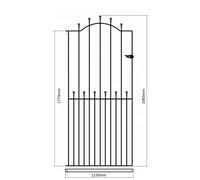 (1220mm GAP X 1943mm High) Manor Ball Top Tall Garden Gates galvanised metal