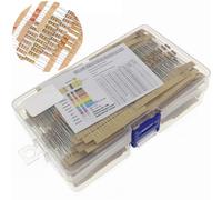 1220pcs 1/4W Carbon Film Resistors Assortment Kit, 122 Values 0.33 Ohm - 4.7M Ohm 5% 0.25W Resistor Pack, for DIY Projects and Experiments