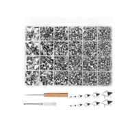 1222 Pcs Square Pyramid Studs Prong Studs for Clothing Crafts Punk Metal Spikes and Studs Rivets for Leather Jackets Bag