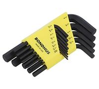 12237 key set inch, hexagon ProTanium®, steel short 13 pieces BONDHUS
