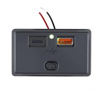1224V Car Charger Socket with Dual USB PD and For QC3 0 Output for Boat RV Motorcycle Fast Charge with LED Power Indicator and Built in Safety Chip (Green)