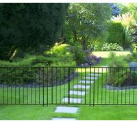 122cm Abbey Road Fence Section Black Galvanised Steel Panacea Fence System