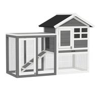 122cm Wooden Rabbit Hutch Bunny Cage Pet House with Tray Ladder Run Pawhut