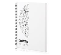 122lb/200gsm Marker Paper Pad, 7.6×10in Double Sided Bleedproof Marker Sketchbook, 30 Sheets Art Paper Sketch Pad, Smooth Alcohol Marker Paper Painting Coloring Paper for DIY, Drawing, Gift