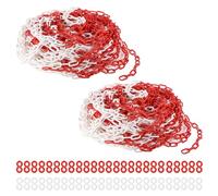 122m Plastic Chain - Red/White Safety Barrier for Halloween Crowd Control Queue Lines Parking Fences & Gates - 6mm Deterrent for Events