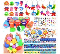 122Pcs Under the Sea Party Favors for Kids, Ocean Themed Party Supplies and Gifts for Boys Girls, Cute Animal Pinata for Birthday, Classroom Rewards