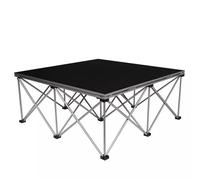 122x37cm/122x122cm Stage Riser with Folding Legs, 4’Wide Portable Modular Stage & Step Platform System for Wedding Concert Event Drums(122x122x20cm (48x48x7.9in))