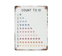123, Number Poster, Count to 10 Vintage Sublime Tin Painting Wall Poster Metal Sign Wall Decor Style-12 40x30cm