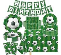 123 Pcs Football Party Supplies - Decorations, Sports Theme Birthday Decor - Plates, Napkins, Tablecloths, Banner - Serves 40