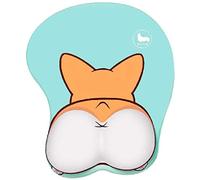 123Arts 3D Funny Corgi Butt Shape Silicone Mouse Pad Mouse Mat- 8.6X10.2 Inch