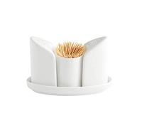 123Arts Ceramic Shaker Set with Tray, Includes 2 Salt Shakers, 1 Toothpick Holder - Set of 4
