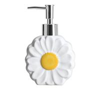 123Arts Daisy Soap Dispenser Liquid Dispenser Ceramic Flower Lotion Bottle with Pump,9oz,270ml