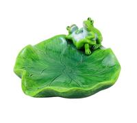 123Arts Frog Soap Dish Lotus Leaf Resin Soap Holder Soap Box Storage Tray