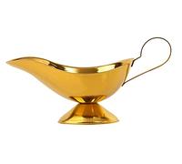 123Arts Gold Stainless Steel Gravy Boat for Gravy, Cream, Black Pepper Sauce, 7 Oz