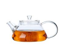123Arts Mini Glass Teapot, Clear, 8oz/250ml, Transparent, Borosilicate Glass, Suitable for One Person, Dishwasher Safe