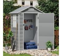 123CM Wide Plastic Garden Storage Shed with Lockable Hinged Door