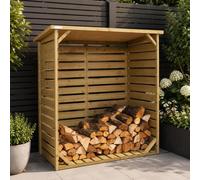 123cm x 115cm Large Wooden Outdoor Garden Patio Log Store Shed