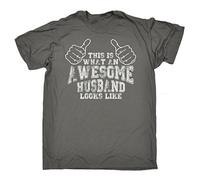 123t Men's THIS IS WHAT AN AWESOME HUSBAND LOOKS LIKE (XXL - CHARCOAL) T-SHIRT