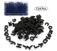 124 Pcs Fridge Magnetic Letters Gift Set Black Alphabet Magnets With Carry Box