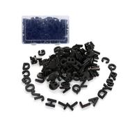 124-Piece Black Fridge Magnetic Letters Set for Kids - Alphabet Magnets to Boost Spelling & Vocabulary