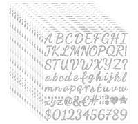 1245 Pieces Glitter Letter Stickers, 15 Sheets Alphabet Number Stickers, 1" Vinyl Self Adhesive Stickers for Graduation Cap, Scrapbooking, Water Bottles, Cups