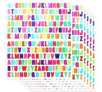 1248 Pieces 0.5 Inch Letter Sticker Adhesive Vinyl Alphabet Letters for Scrapbook Graduation Cap Water Bottle Cups Files Folder - Multicolour