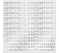 1248 Pieces 0.5 Inch Vinyl Letter Stickers Small,6 Sheets Mini Alphabet Stickers for Scrapbooks, Water Bottle, Crafts and Decoration,Signs (Silver)